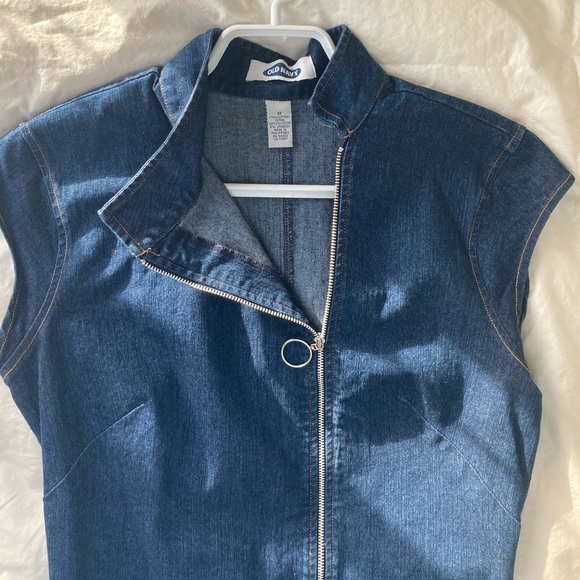 2000s zip up denim dress - Picture 2 of 4